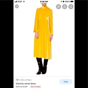 Tela Giacinto dress in yellow (giallo) velvet